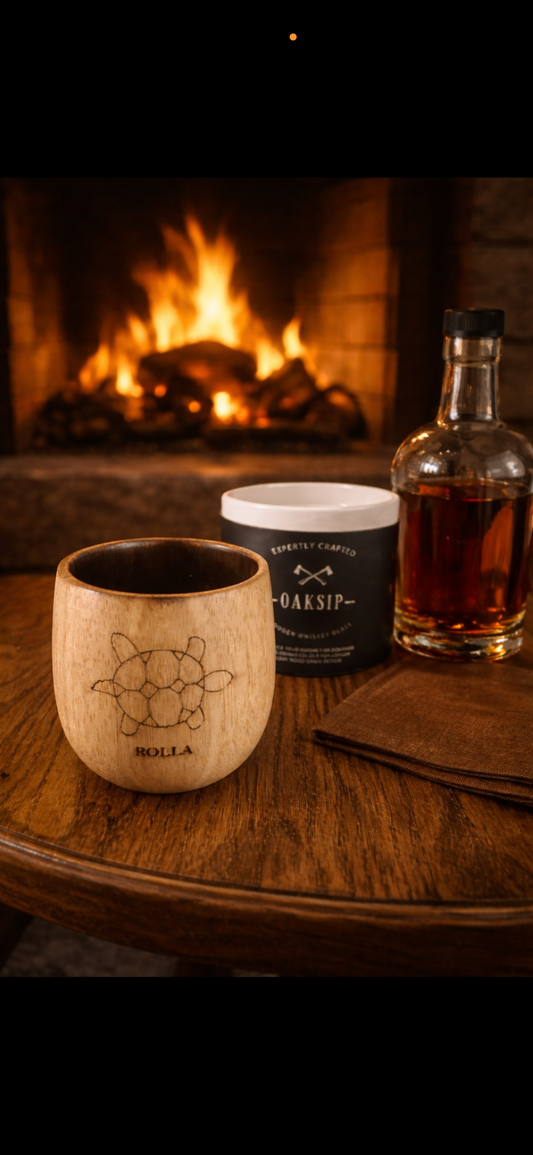 Burnt Wood Engraved Whiskey Tumbler