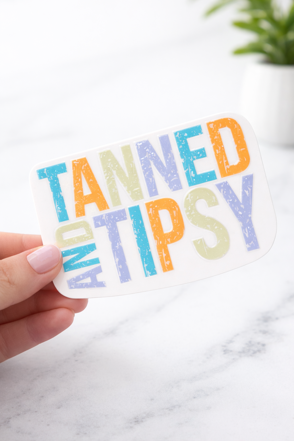 Tanned And Tipsy - Decal