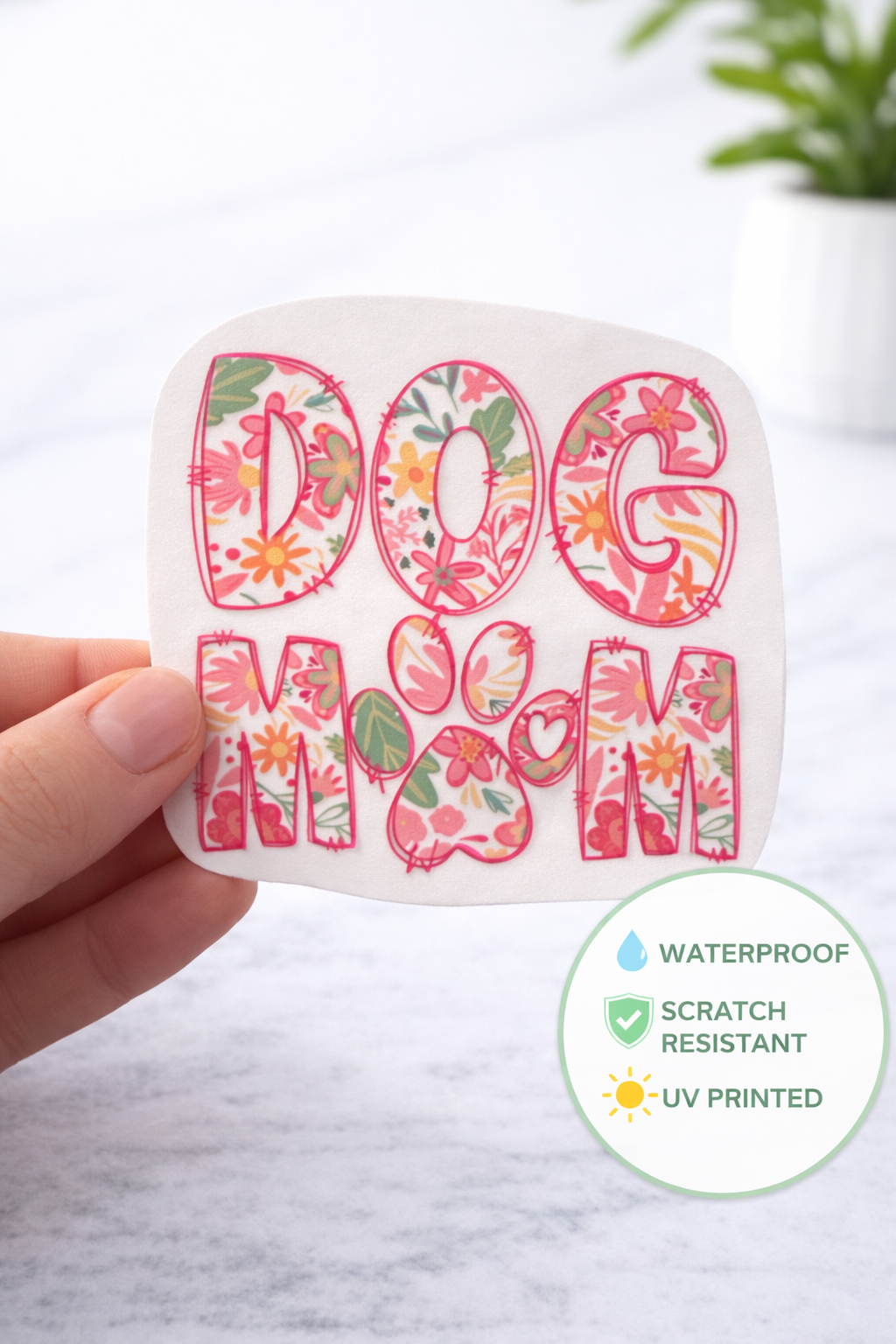Foral Dog Mom - Decal