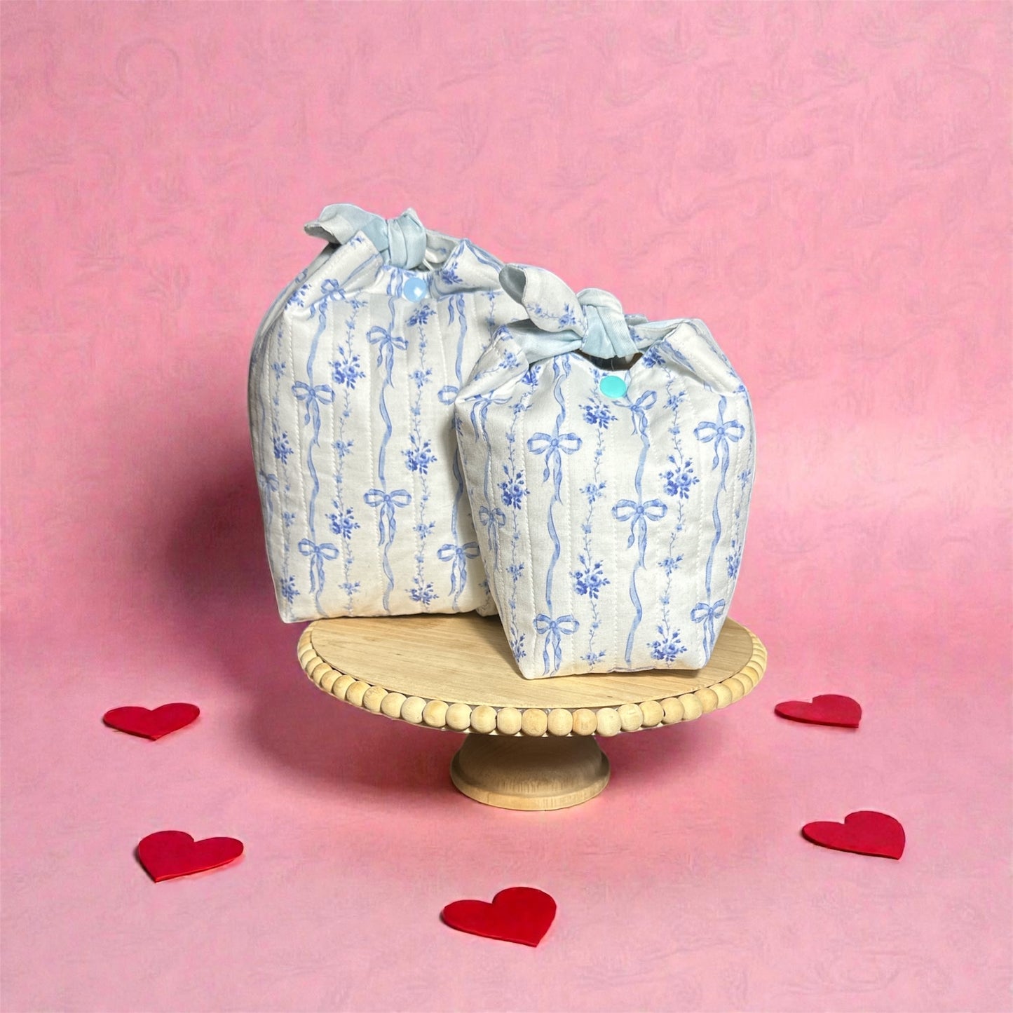 Handmade Sewn Gift Bags with Custom Hand-Beaded Embroidery