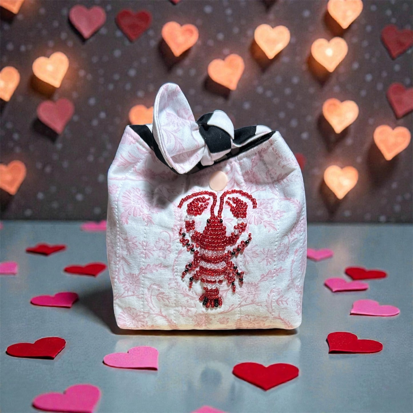 Handmade Sewn Gift Bags with Custom Hand-Beaded Embroidery