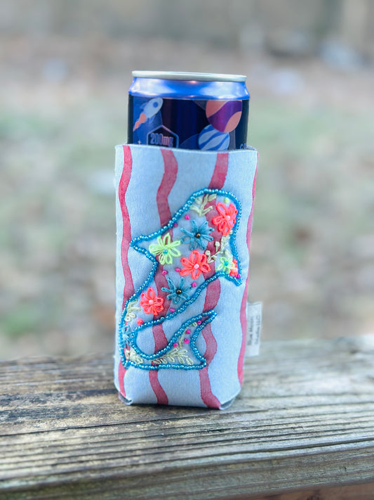 Slim Can Bead Embroidered Koozie