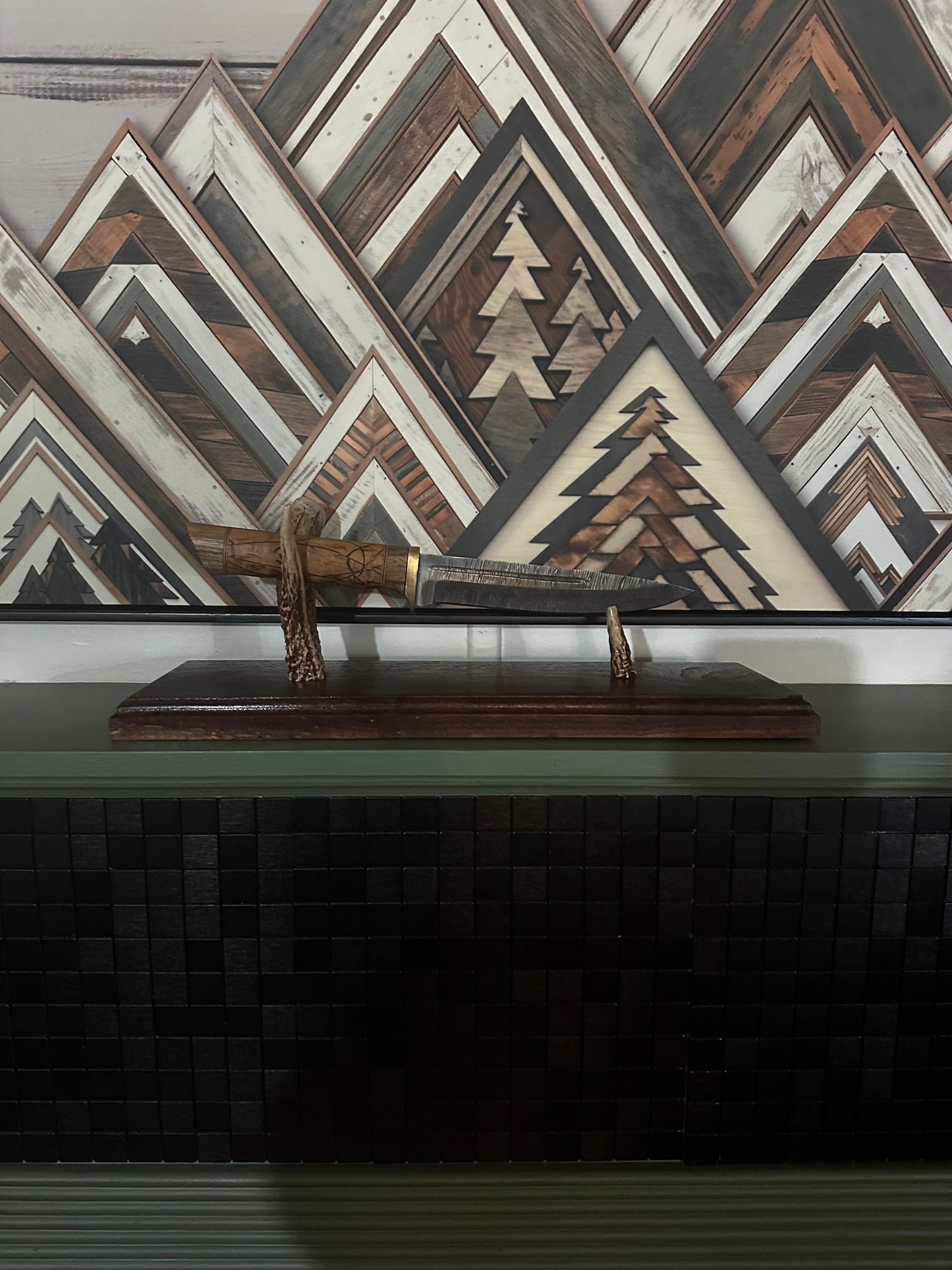 Custom Black Walnut Knife Display Stand